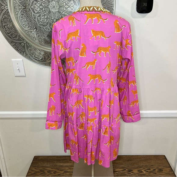 NWT $365 Sheridan French Abigail dress in pink cheetah – Size M - Picture 5 of 12